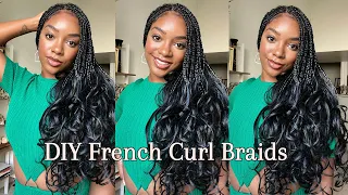 DIY FRENCH CURL BRAIDS + HOW TO KNOT ENDS | Ayya Luxury Braiding Hair | Chavi Allie