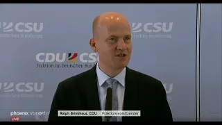 Pressekonferenz der CDU/CSU-Bundestagsfraktion vor der Fraktionssitzung