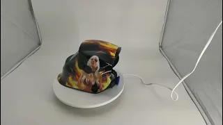 Mexin Color Solar Powered Auto Darkening Welding Helmet with red flame skeleton sticker for sale