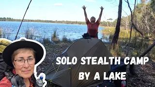 Ep 33 - Solo overnight hike, camping by a misty lake #hiking #stealthcamping