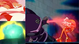 Sonic X Comparison: Lady Ninja Shocks Knuckles With An Electric Bind (Japanese VS English