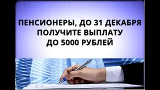 Пенсионеры, до 31 декабря получите выплату до 5000 рублей