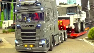 AMAZING RC CONSTRUCTION SITE I RC TRUCK ACTION I HEAVY HAULAGE ACTROS SLT I STUCKING  RC TRUCKS I