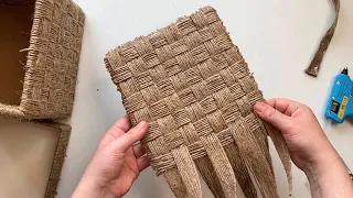 DIY  Wicker basket with Jute Rope and Cardboard  | Jute Rope  Basket | Jute and Cardboard Craft