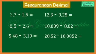 CARA MENGHITUNG PENGURANGAN DESIMAL #pengurangandesimal