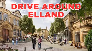 Drive Around Elland Calderdale West Yorkshire United Kingdom