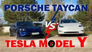 Сравнение Tesla Model Y vs Porsche Taycan