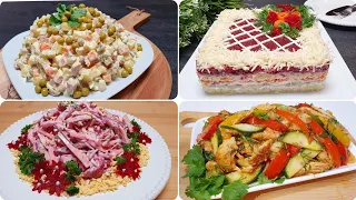 4 ОЧЕНЬ вкусных салата на Новый Год 2023. Вкусные праздничные салаты на новогодний стол 2023