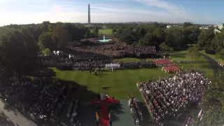 The Pope's arrival at the White House - a view from the top