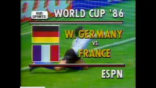 1986 World Cup Mexico: Semi-Final West Germany vs France On ESPN Pre-game, Halftime and Post-game