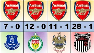 arsenal biggest wins ever in football history
