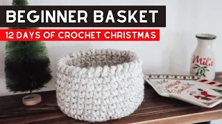 Crochet BASKET Tutorial for Beginners LAST MINUTE Gift Idea