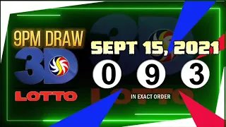 9PM LOTTO RESULT TODAY SEPTEMBER 15, 2021 | 2D | 3D | 4D | 6/45 | 6/55