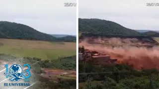Captan momento exacto del colapso de represa en Brasil