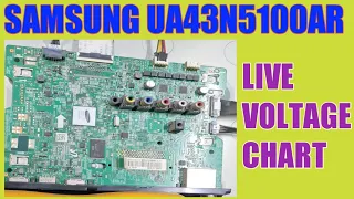 SAMSUNG SMART TV UA43N5100AR  MAIN PCB OR BOARD VOLTAGE CHART