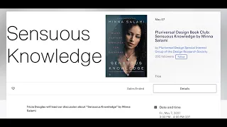 Pluriversal Design SIG Book Club 12: Sensuous Knowledge: A Black Feminist Approach for Everyone