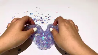 Asmr Making a purple glitter slime