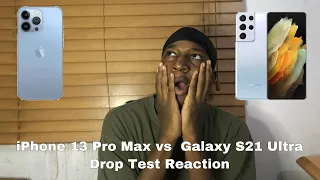 iPhone 13 Pro Max vs Galaxy S21 Ultra :Drop Test Reaction