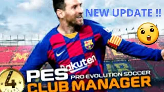 Pes 2020 Club Manager,New Update !😲 First impression