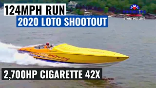 Twin Turbo 2,700 Horsepower Cigarette 42X Speedboat Runs 124mph at Lake of the Ozarks Shootout!