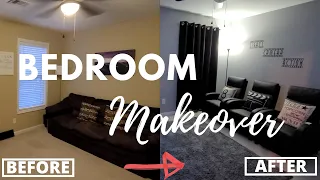 AFFORDABLE GUEST THEATER ROOM | EXTREME BEFORE & AFTER ROOM TRANSFORMATION | SMALL BEDROOM MAKEOVER