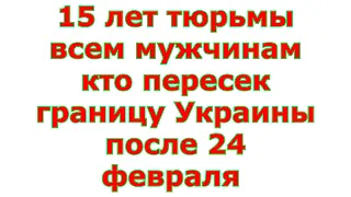 15 ЛЕТ С КОНФИСКАЦИЕЙ ДЛЯ МУЖЧИН КТО ПОКИНУЛ ТЕРРИТОРИЮ УКРАИНЫ