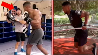 Anthony Joshua continues training for Oleksandr Usyk rematch. Training Highlights HD Boxing