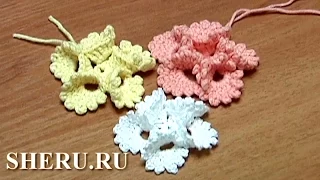 Crochet Round Petals Flower Tutorial 13 Вязание Цветов