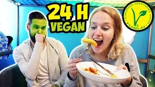 24 STUNDEN VEGAN ESSEN Challenge - Nina & Kaan ernähren sich 1 TAG REIN PFLANZLICH - Wer schaffts?