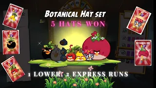 Angry Birds 2 Tower of Fortune Botanical Hats. 1 Low, 2 Express, 5 hats won. $ out in timestamp. 5/2