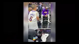 LOS ANGELES LAKERS LeBron James Gives Young Fan With Game Worn Shoes and makes his day :D