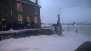 mousehole. cornwall. Valentine storm of 2014.