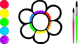 Colorful Beautiful 🌺 Drawing | How to Draw a Cute Flower for Kids |How to draw a 🌺@Shapeoholic1