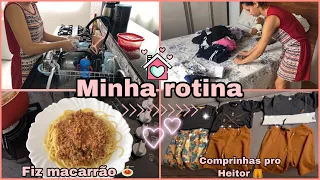 MINHA ROTINA DA TARDE | FIZ MACARRÃO | LAVEI ROUPAS | COMPRINHAS.