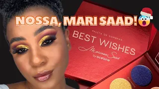 MAKE DE NATAL C/ PALETA BEST WISHES MARI SAAD 🎄| SEMI CUT CREASE