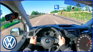 SLOWEST Car on the Channel: VW T6 (2019) - Autobahn Top Speed Drive POV