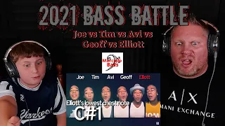 2021 Bass Battle [Joe vs Tim vs Avi vs Geoff vs Elliott] Low notes only E2-C0 REACTION