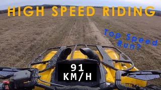 HIGH SPEED Atv Riding / Can-Am Outlander 570 & CF Moto 1000 - Top Speed Run?