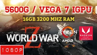 WORLD WAR Z (VEGA 7 IGPU) RYZEN 5 5600G | 16 GB 3200MHZ RAM | BENCHMARK LOW MED HIGH ULTRA