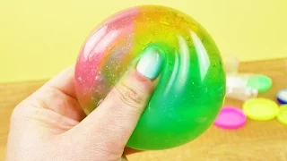 REGENBOGEN Antistressball | Super schöner SCHLEIM BALL mit GLITZER | DIY