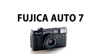 fujica auto 7 film camera. point and shoot film camera review