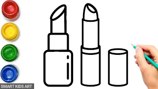 How To Draw Lipstick For Children, Toddlers | Preschool Educational Video | Smart Kids Art