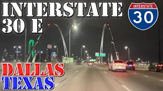 I-30 East - Dallas - Texas - 4K Night Highway Drive