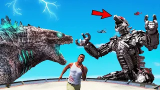 GODZILLA vs MechaGodzilla Fight AND Destroys Los Santos In GTA 5 | EPIC BATTLE