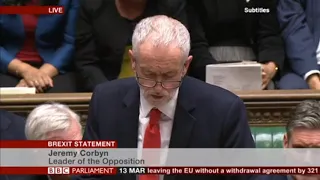 Jeremy Corbyn responds to the Government's defeat following the No-deal Brexit Motion vote