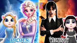 Elsa Vs Wednesday Addams || MY talking Angela 2 new video 📷