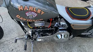 Harley Davidson And The Marlboro Man FXR Fresh Built Black Death 3