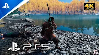 ghost of tsushima PS5 gameplay free roam combat [4K 60FPS HDR]