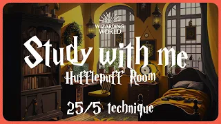 Hufflepuff Study With Me 📚 | Hufflepuff Ambience ASMR | 2H Pomodoro Hogwarts 25/5