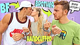 Handcuffed To My BOYFRIEND And His BROTHER For 24 Hours *AWKWARD*